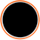 Black circle with an orange border on a white background
