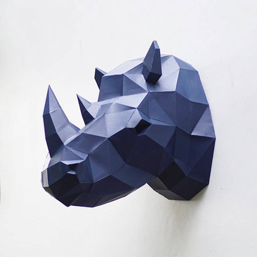 Rhino Head DIY Paper Wall Art Puzzle